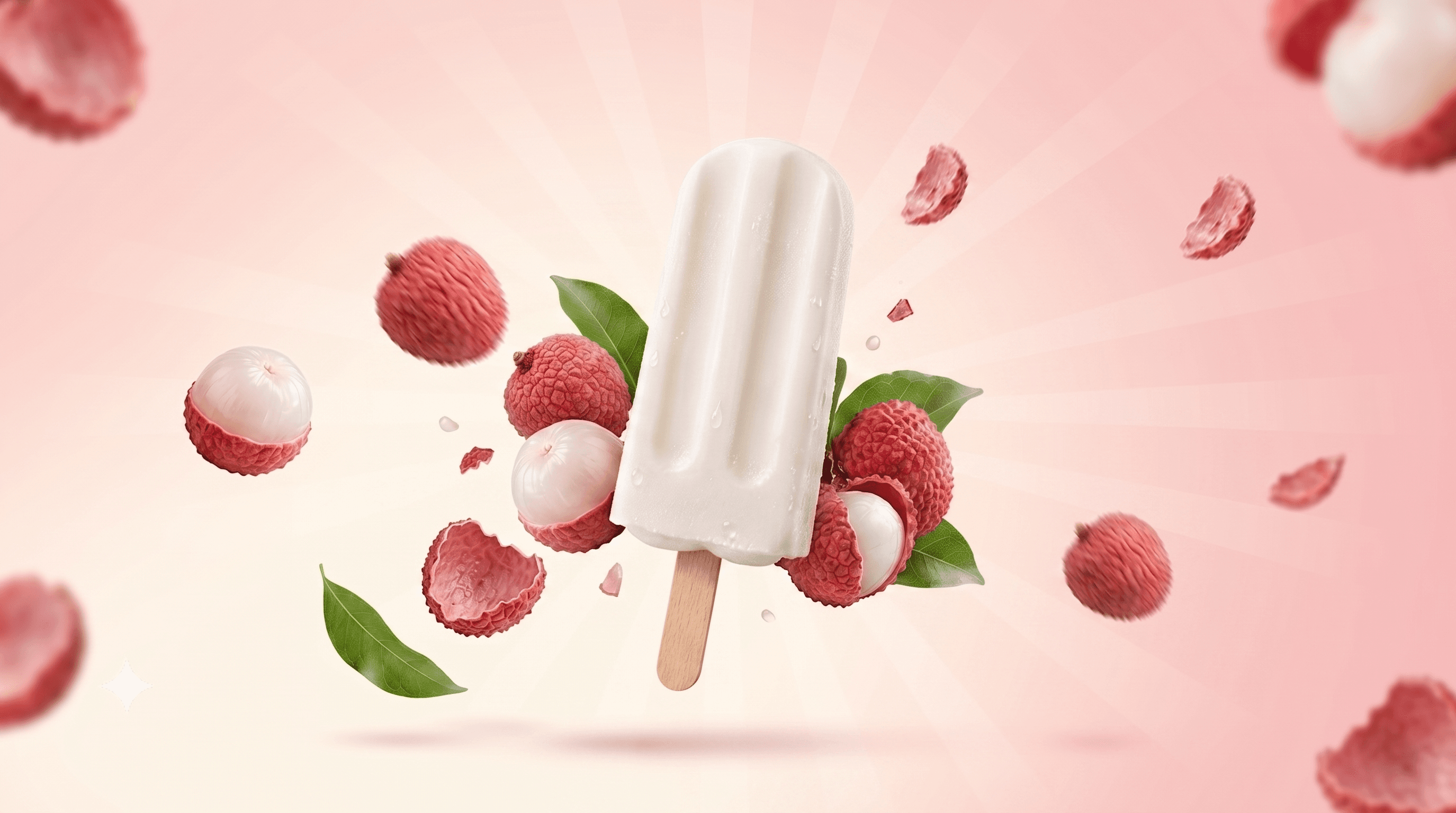 Litchi candy with fresh litchi-inspired motifs