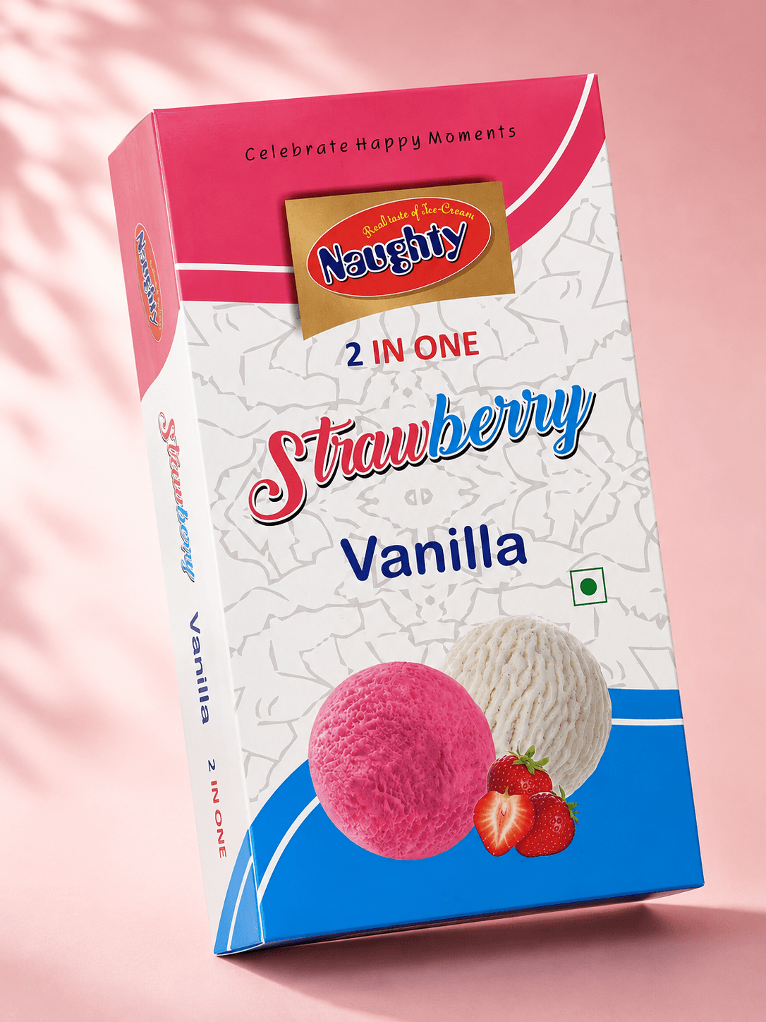 2-in-1 strawberry and vanilla 5L family pack